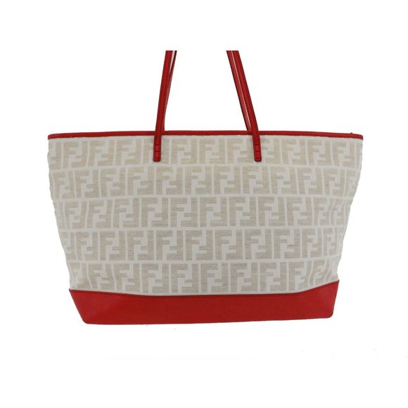 FENDI Roll Tote Zucca Canvas and Leather Tote - Picture 4 of 13